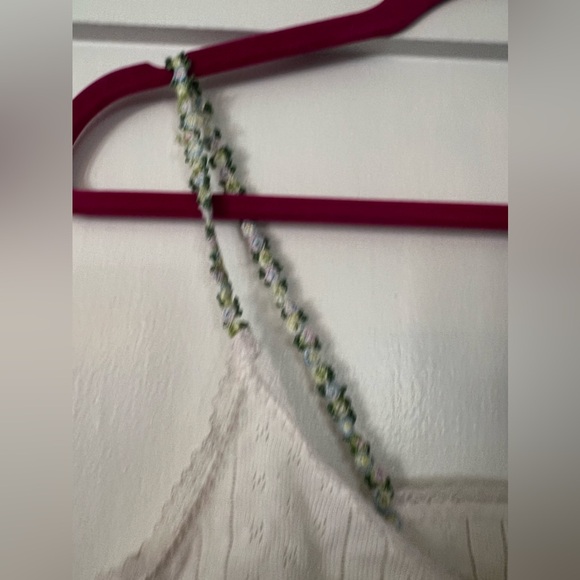 Pretties Pointelle Super Cropped Tank with Embroidered Flower Straps - Picture 3 of 7